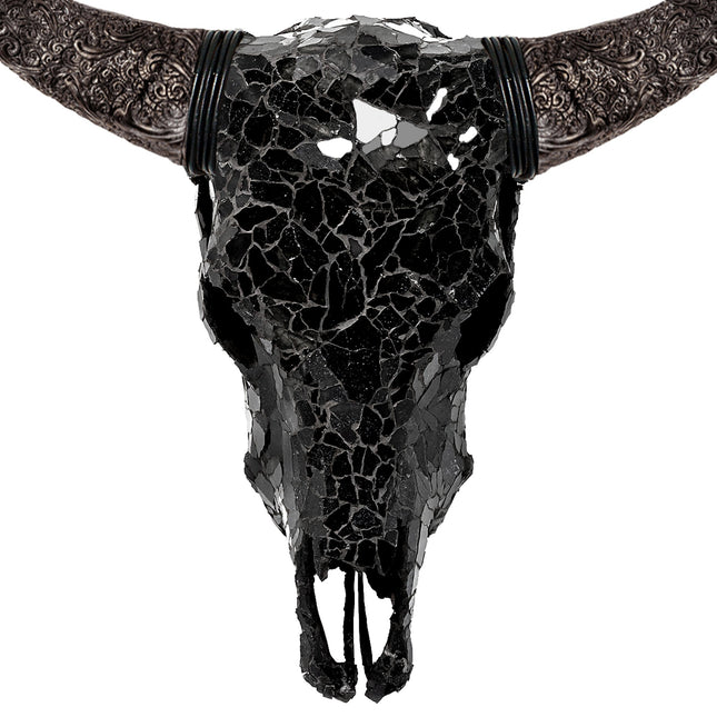 Cow Skull -  Black Mirror // Mosaic Finish