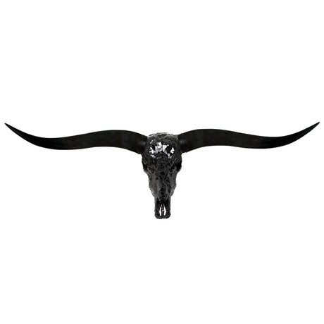 Longhorn Skull // Black Horns - Black Mirror // Mosaic Finish