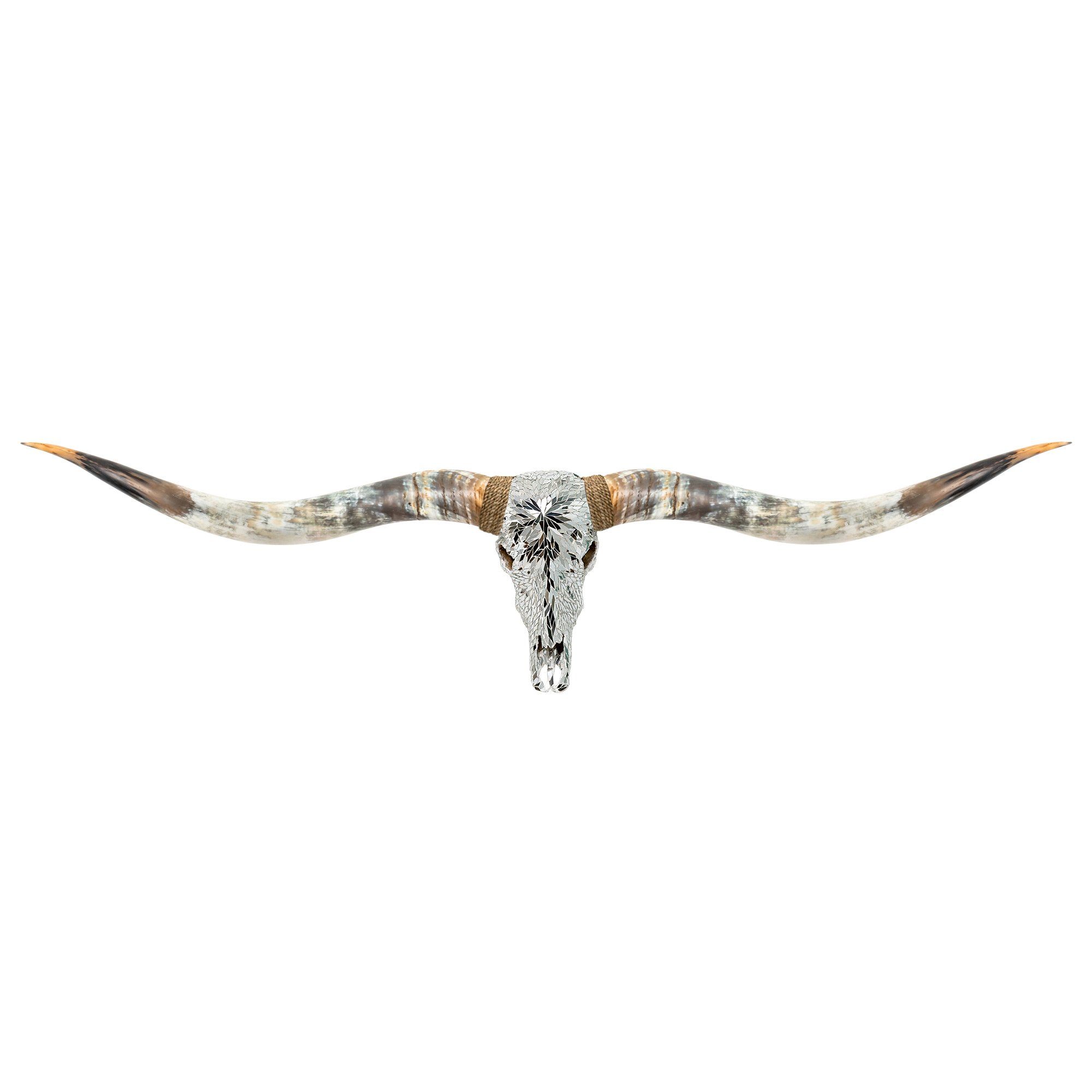 お気にいる Longhorn Skull Skull – Finish Mosaic // Mirror - Horns XL // 絵画