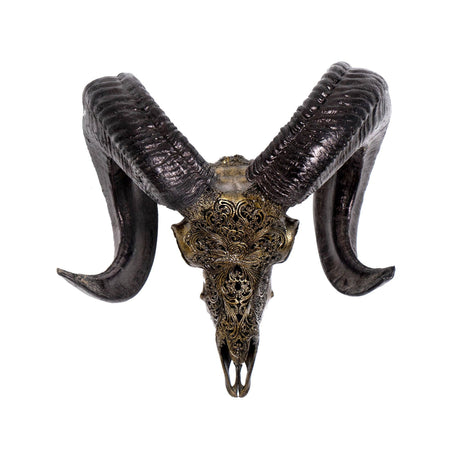 Hand Carved Ram Skull - Predator // Metallic Finish