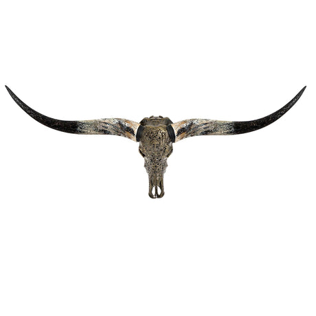 Hand Carved Longhorn Skull - From Hell // Metallic Finish