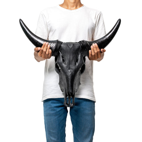 Cow Skull - Matte Black Storm