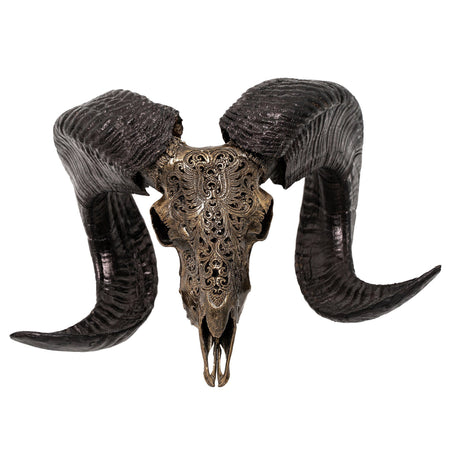 Hand Carved Ram Skull - Phoenix // Metallic Finish