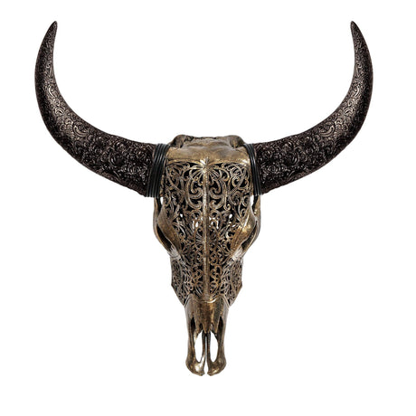 Hand Carved Cow Skull - Celtic Spirit // Metallic Finish