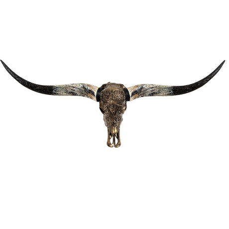 Hand Carved Longhorn Skull - Antique Bronze Predator // Metallic Finish