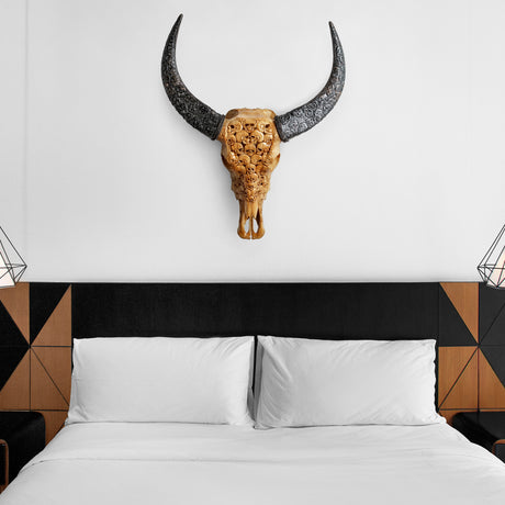 Hand Carved Buffalo Skull - Skeletons《Antique Finish》