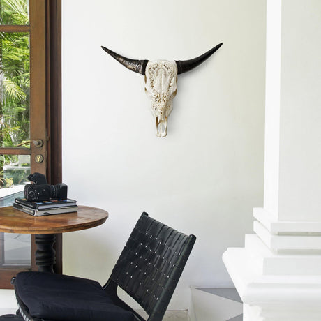 Hand Carved Cow Skull - Ganesha