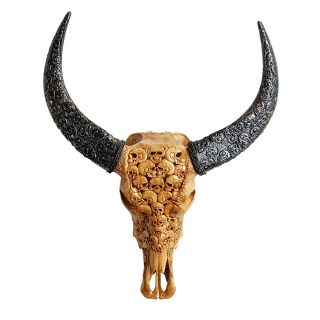 Hand Carved Buffalo Skull - Skeletons《Antique Finish》
