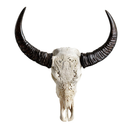 Hand Carved Buffalo Skull - Ganesha