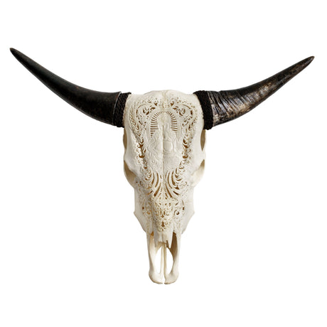 Hand Carved Cow Skull - Ganesha