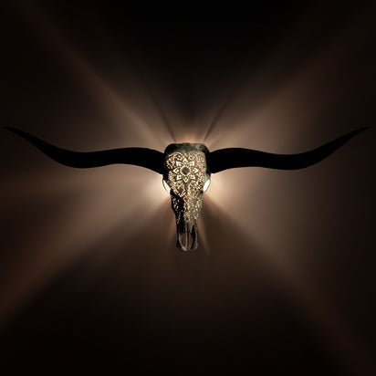 XL Longhorn Skulls - Metal Mount + Lamp – Skull Bliss