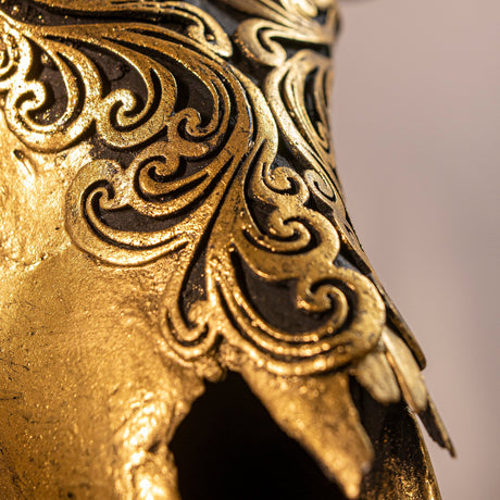 Longhorn Skull // XL Horns - Oriental Gold Metallic
