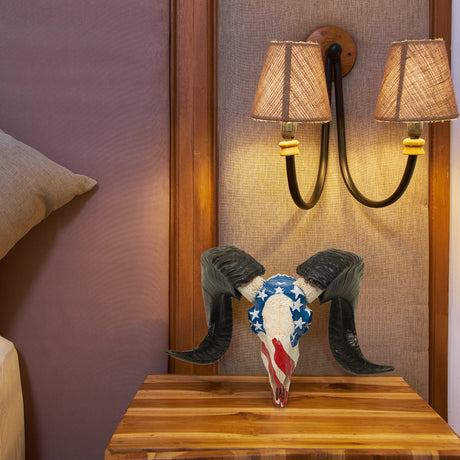 Hand Carved Ram Skull - Freedom