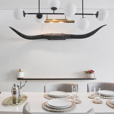 Black Leather Mount // Carved Black Longhorns - The Hunter