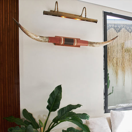 Brown Leather Mount // Standard Longhorns - Trapper