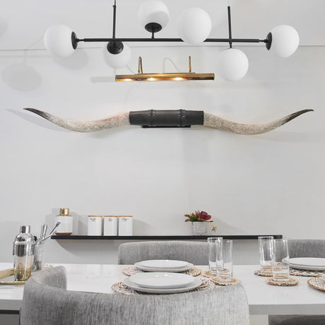 Black Leather Mount // Carved XL Longhorns - Dusk