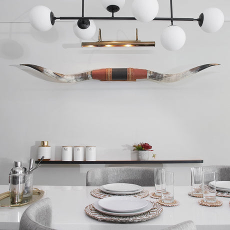 Brown Leather Mount // XL Longhorns - One Eye