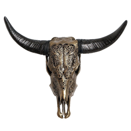 Hand Carved Cow Skull - Predator // Metallic Finish