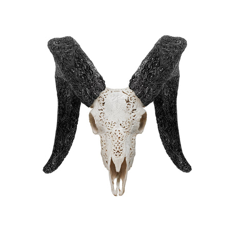 Hand Carved Ram Skull - Eagle Eye