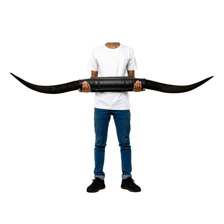 Black Leather Mount // Black Longhorns - The Deaf
