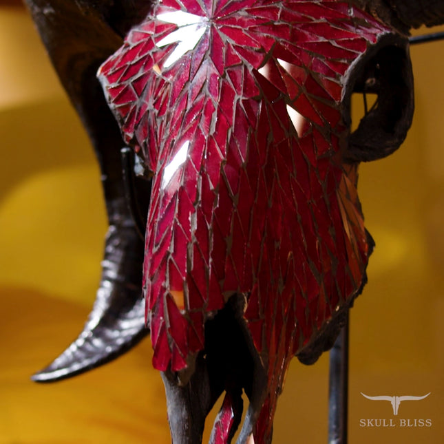 Ram Skull - Red Mirror // Mosaic Finish – Skull Bliss